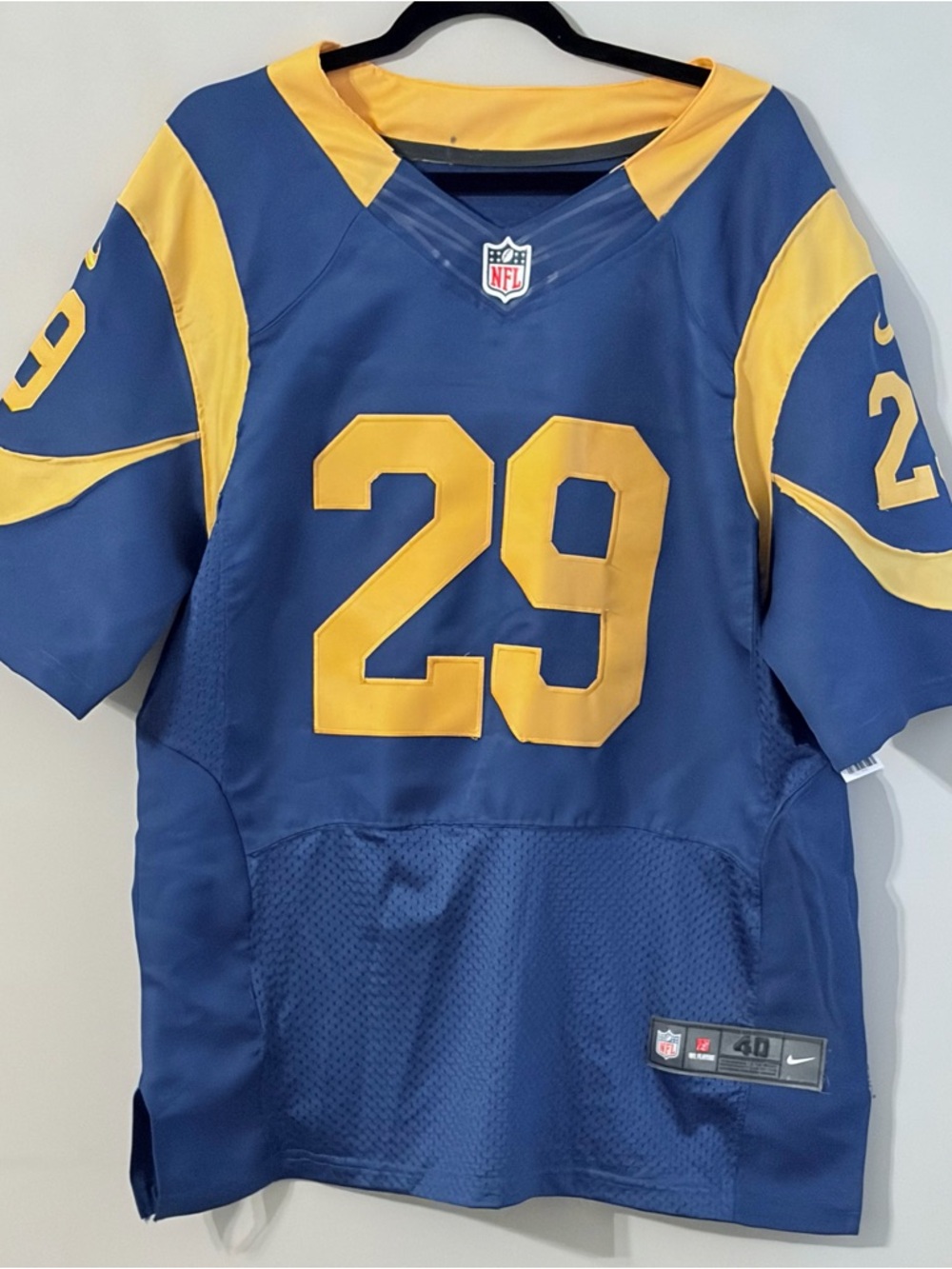 Nike Eric Dickerson #29 Rams NFL Jersey Blue Gold Size 40